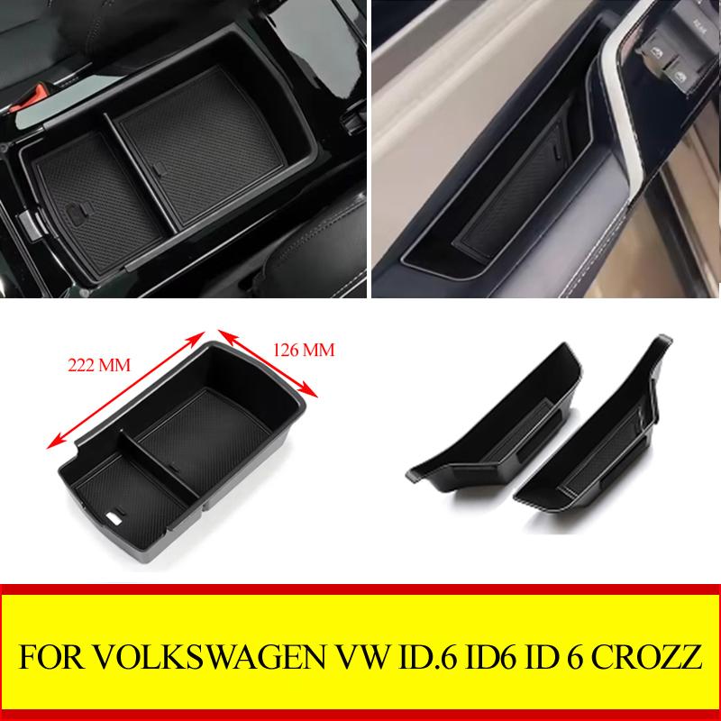 For Volkswagen VW ID.6 ID6 ID 6 CROZZ Central Container Tray Armrest Box Door Storage Box Internal Manager Car Accessories