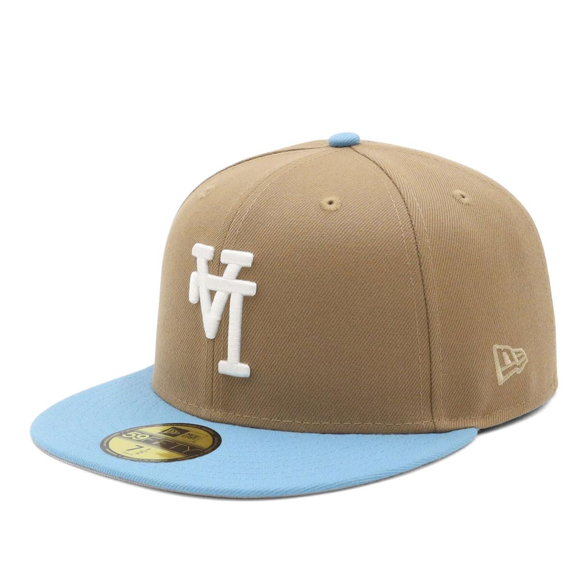 

New Era 59Fifty Los Angeles Dodgers ONSPOTZ LA 7 59Fifty Up Side MLB Los Angeles Dodgers Cap, Exclusive, Khaki/Sky Blue, 1/4 inch, Down,