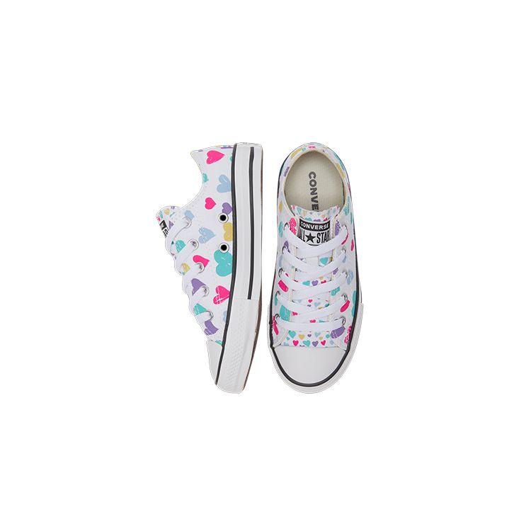 Converse Chuck Taylor All Star Canvas Fashion Comfortable Durable Low Top Kids Canvas Shoes Kids sneaker White Purple Multicolor 671609C