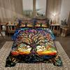 3pcs Sacred Colorful Tree of Life 3D Printed Bedding Set Cozy Duvet Cover King Queen Twin Size Birthday Gift Bedroom Decoration