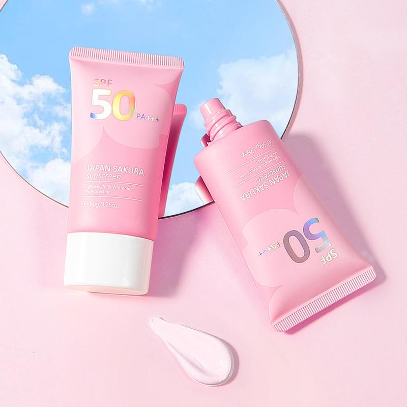 LAIKOU Japan Sakura Sonnenschutz fürs Gesicht, LSF 50, UV-Schutz, Sonnencreme PA+++, 50 g