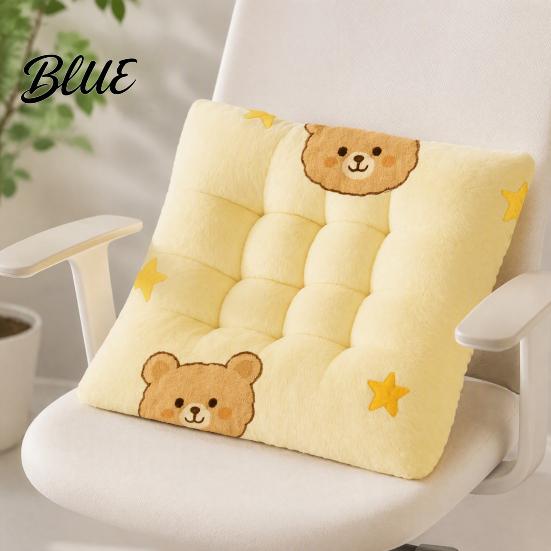 Winter Warm Seat Protector Plush Chair Cushion Cute Cartoon Bear Floor 18" x Thickened Pad Non-slip Cozy Cushion for Office Dining Soft Cloud Feel