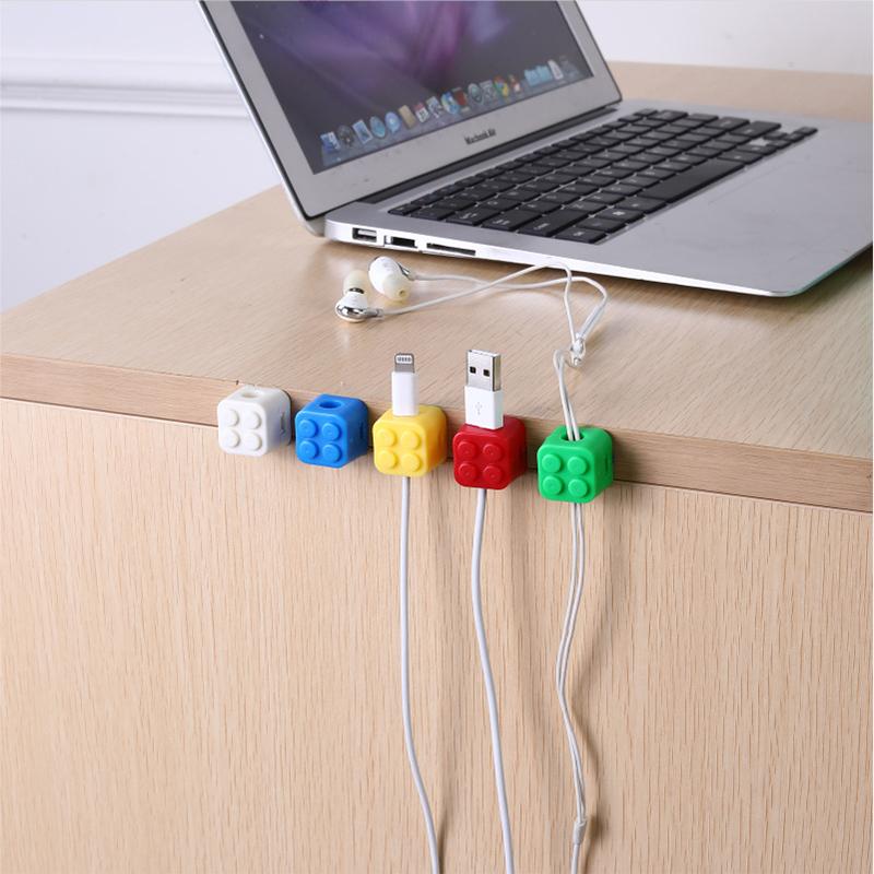 5PCS Building Block Cable Organizer Self-adhesive Cables Clips for Charging Cable Earphone Magnetic Cable Holder Wire Keeper