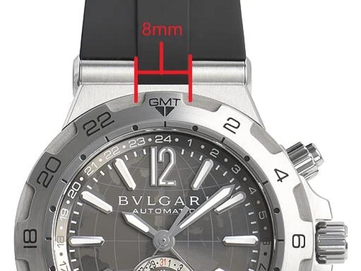 King Watch Parts Compatible with Bulgari Diagono DP42 External Product Belt Rubber Black External Product for Watches [Import Original] 22/16mm Men's