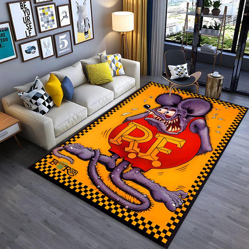 Rat Fury: Furious carpet Doormat Living room and bedroom mats Art Doormat Christmas gifts