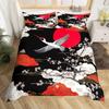 Crane Duvet Cover Set Japanese Style Bedding Set with Pillowcases Girly Bedroom Decor Cherry Blossoms Pattern Comforter Covers