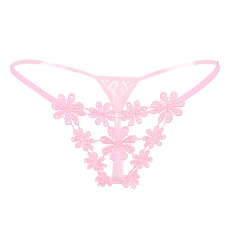 Damen-String mit Stickerei, ausgehöhlter Tanga, sexy Höschen mit niedriger Taille, 65