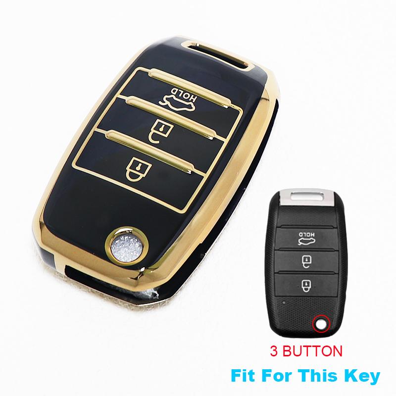 3/4 Button Tpu Car Key Shell Fob Case Cover For Hyundai Elantra Genesis Sonata Kia Rio Sedona Sorento Soul Sportage Forte Optima