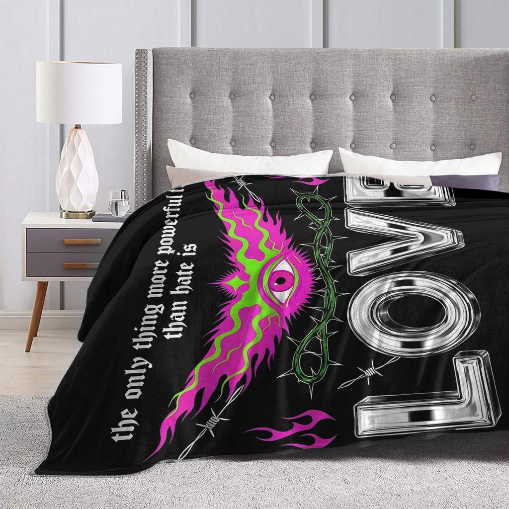 The Only Thing More Powerful Than Hate Is Love Blanket Fuzzy Vintage Soft Throw Blankets for Bedding Lounge All Season