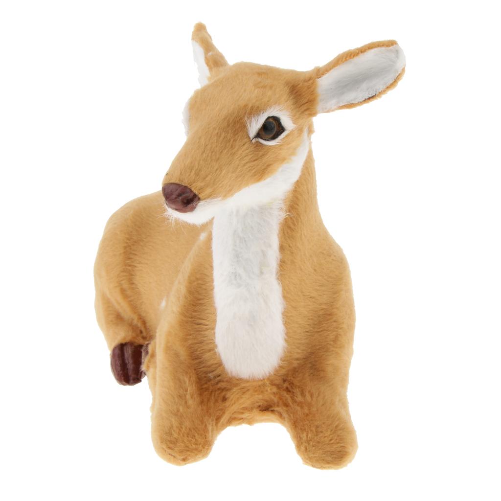 Standing Simulation Polyethylene Small Deer Reindeer Xmas Home Decor Gray