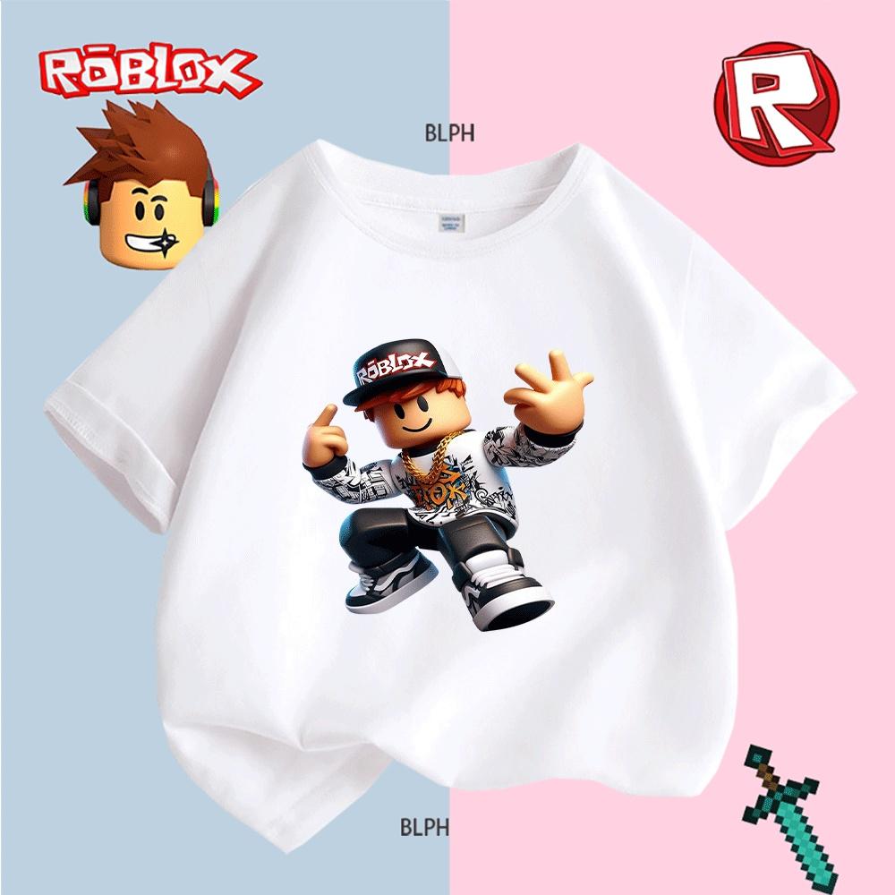 Roblox-Inspired Graffiti Print Kids T-Shirt, Cool Streetwear Style for Boys/Girls, Trendy Casual Tee with Hip-Hop Vibes