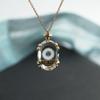 Vintage Sun & Moon Tarot Card Necklace - Cross-Border Crystal Pattern Sweater Chain (18K)