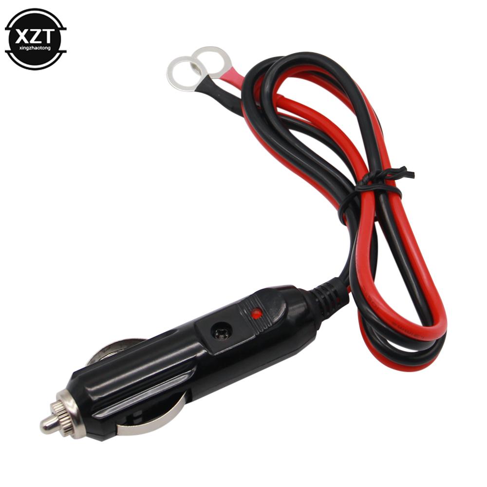 60cm 12V / 24V Car Extension Cable for Cigarette Lighter Dustproof Waterproof Car Battery Terminal Alligator Clip Socket Adapter