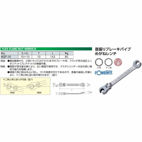 Kyoto Tool (KTC) Swivel Brake Pipe Wrench MZF-10