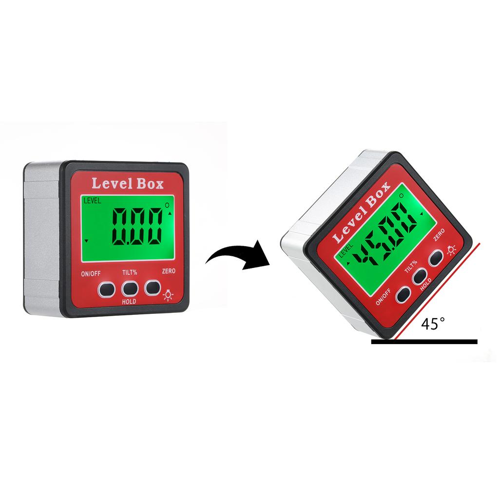 Magnetic Digital Level Angle Finder Inclinometer for Woodworking Car Repairing Angle Tilt Switch with Backlight