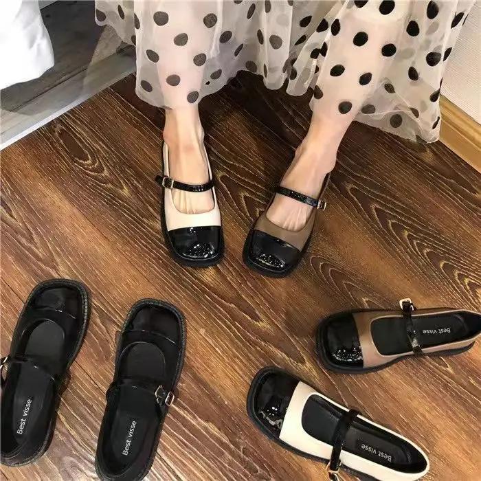 Women Mary Jane Vintage Girls Lolita Shoes Japanese Style College Student British Style Patent Leather Shoes Zapatos De Mujer