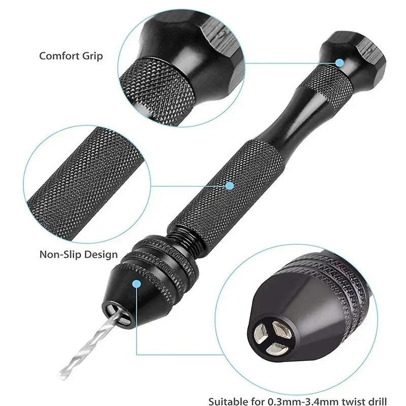 Black Hand Fried Dough Twists Drill Mini Tool Set 10 Fried Dough Twists Drills for Woodworking Drilling Rotation
