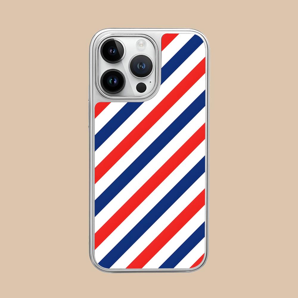 

Red Blue Stripe Mobile Phone Case for iPhone 17 16 15 14 13 12 11 Air Pro Max Plus Silver Plating Colorful Cover Luxury Pretty iPhone 11