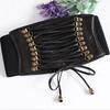 Women Corset Waist Belt Elegant Exquisite Fashionable Wide Elastic Tied Waist Belt for Party Black