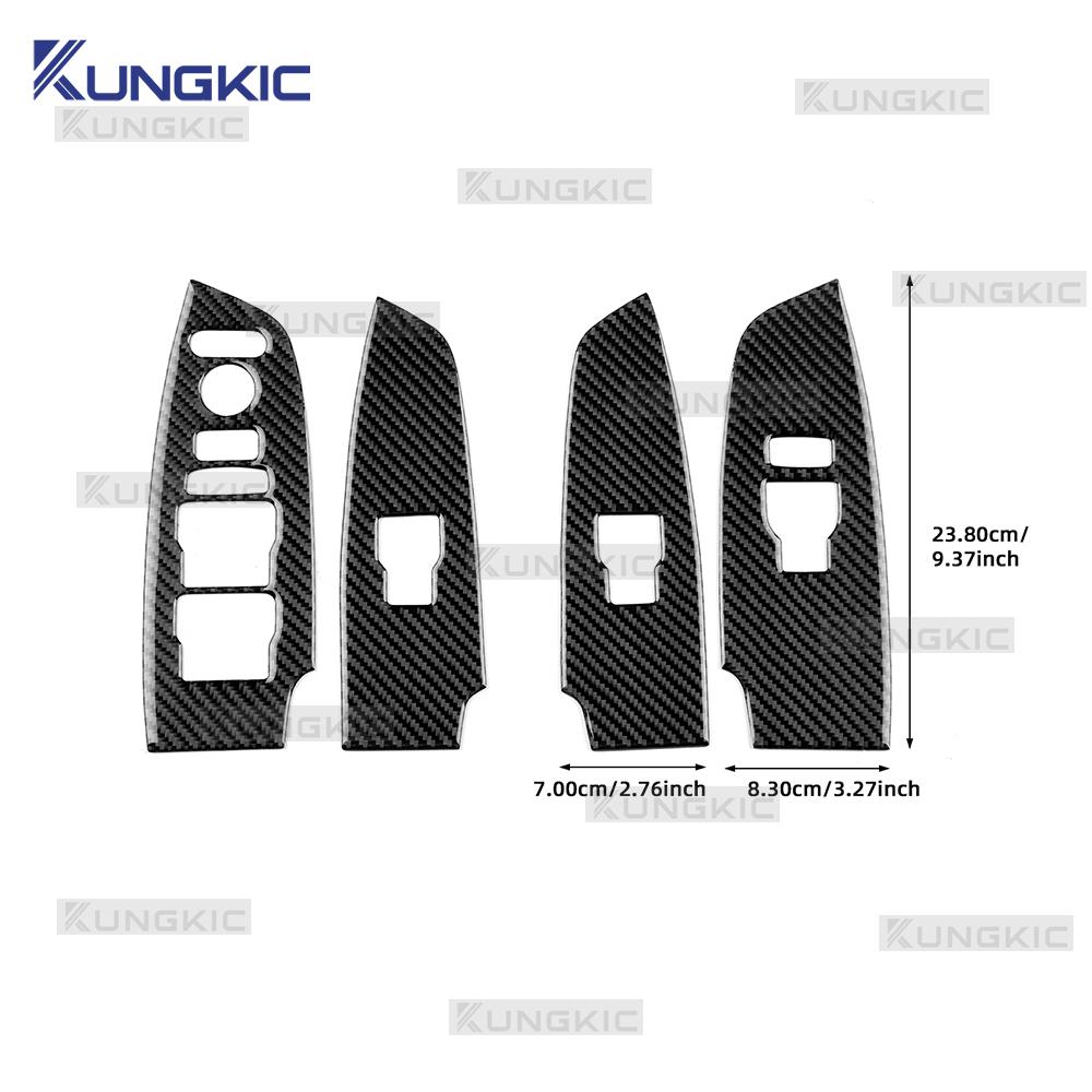 For Honda Accord 2018 2019 2020 2021 2022 Real Soft Carbon Fiber Sticker LHD Car Window Lift Button Panel Interior Accessories