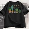 Y2k Top Casual TShirt Fit Unisexs Fashion Short Sleeve TShirt Cactus Print Round Neck Tee Daily for Summer Unisex Clothing