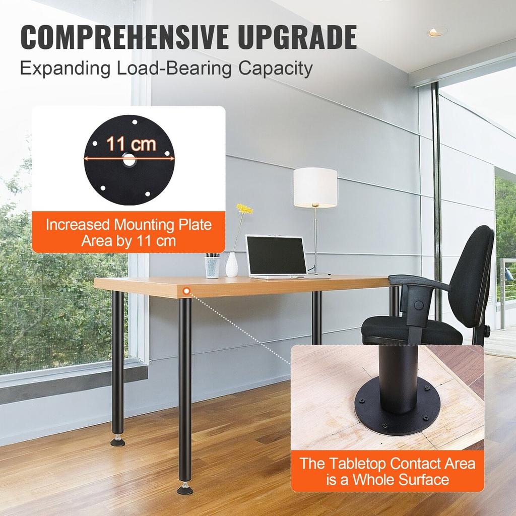 762MM Adjustable Desk Legs, Reinforced Steel Office Table Furniture Legs Set of 4 for DIY, 544.3KG Load Capacity Heavy Duty Desk Legs, Quick