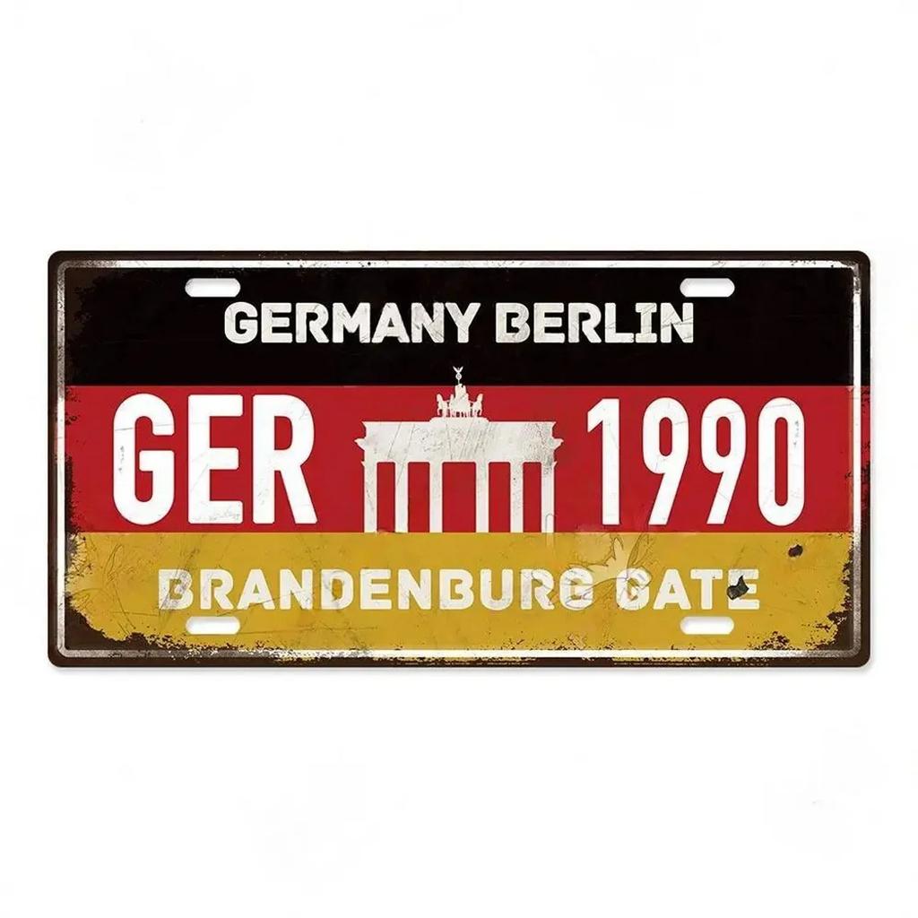 Paris Berlin Madrio Moscow Metal Tin Signs Vintage Plaque Auto License Plate Embossed Tag Garage Bars Pubs Clubs Home Wall Decor