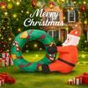 3.3FT Inflatable Toy swim ring Santa Claus Xmas Yard Lawn Party Decoration with LED Lit Christmas Home Supplies Ornaments Gift