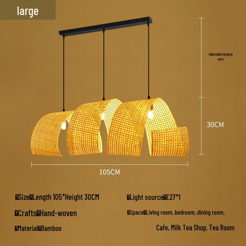 Bamboo Weaving Chandelier: Japanese Bar & Zen Tea Room Decor