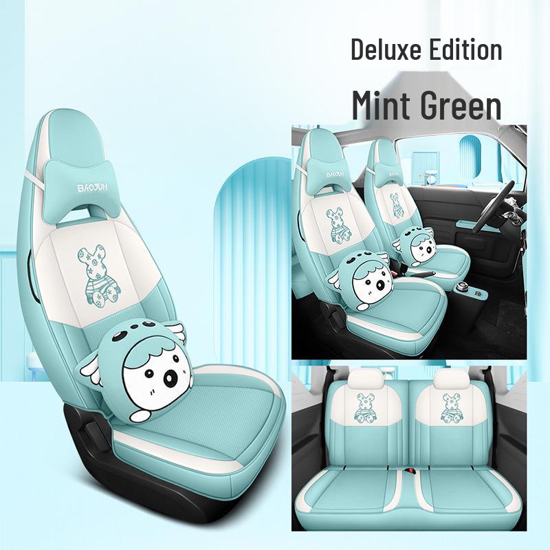 Panda MINI Car Seat Cover: Cartoon Full-Coverage Seat Cushion