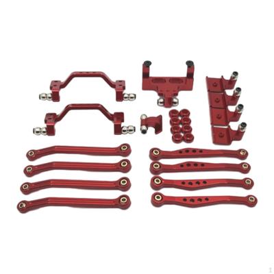 1/16 RC Upgrades Kit Front and Rear Shock Tower Metal Chassis Link Rods Steering Servo Mount for C64