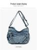 Women's Retro Washed Denim Multi-Pocket Crossbody and Backpack - Casual Niche Design