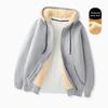 Fleece Thickened Hoodies Women Solid Color Zip Up Warm Lined