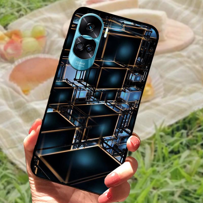 For Honor 90 Lite Case Honor90 Pro Silicone Painted Soft Black Cover for Huawei Honor 90 Pro Phone Shell 90Lite 5G Funda Coque