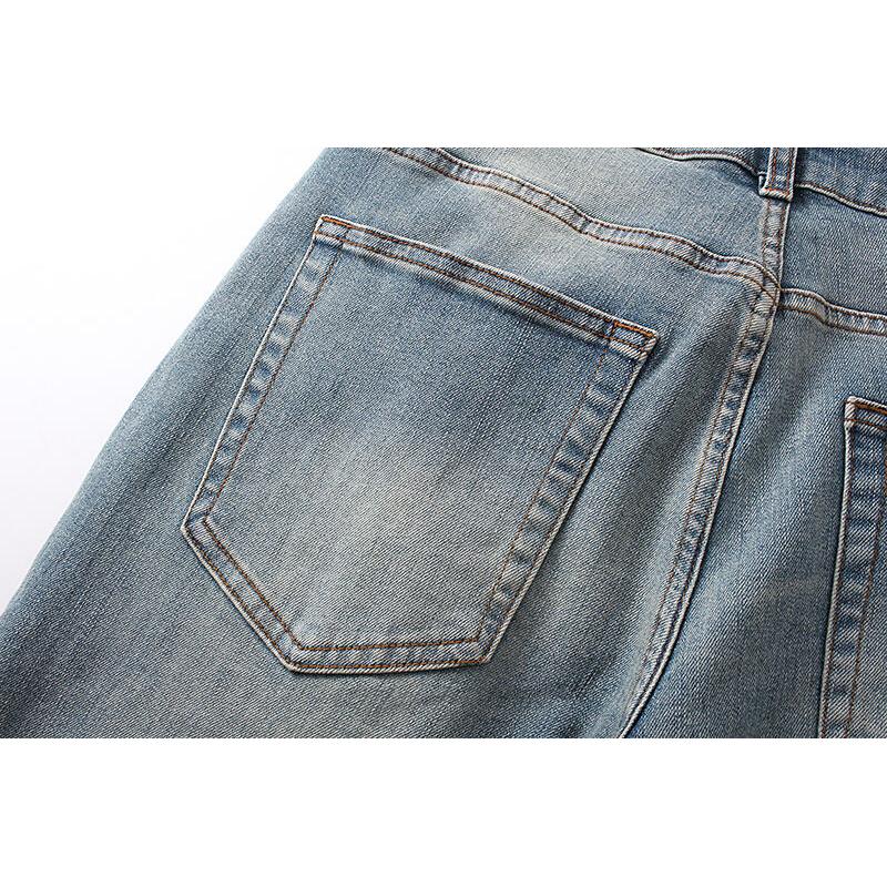 LOSTSHDWS Men's and Women's Spring and Autumn Flared Elastic Jeans Couple Jeans