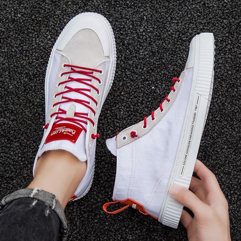 

Высокие повседневные туфли для мужчин, кроссовки цвета хаки для активного отдыха, легкие нескользящие туфли, новинка 2024 года 39 белый