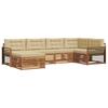 Outdoor Sofa Set with Cushions 6 Pcs Natural and Beige