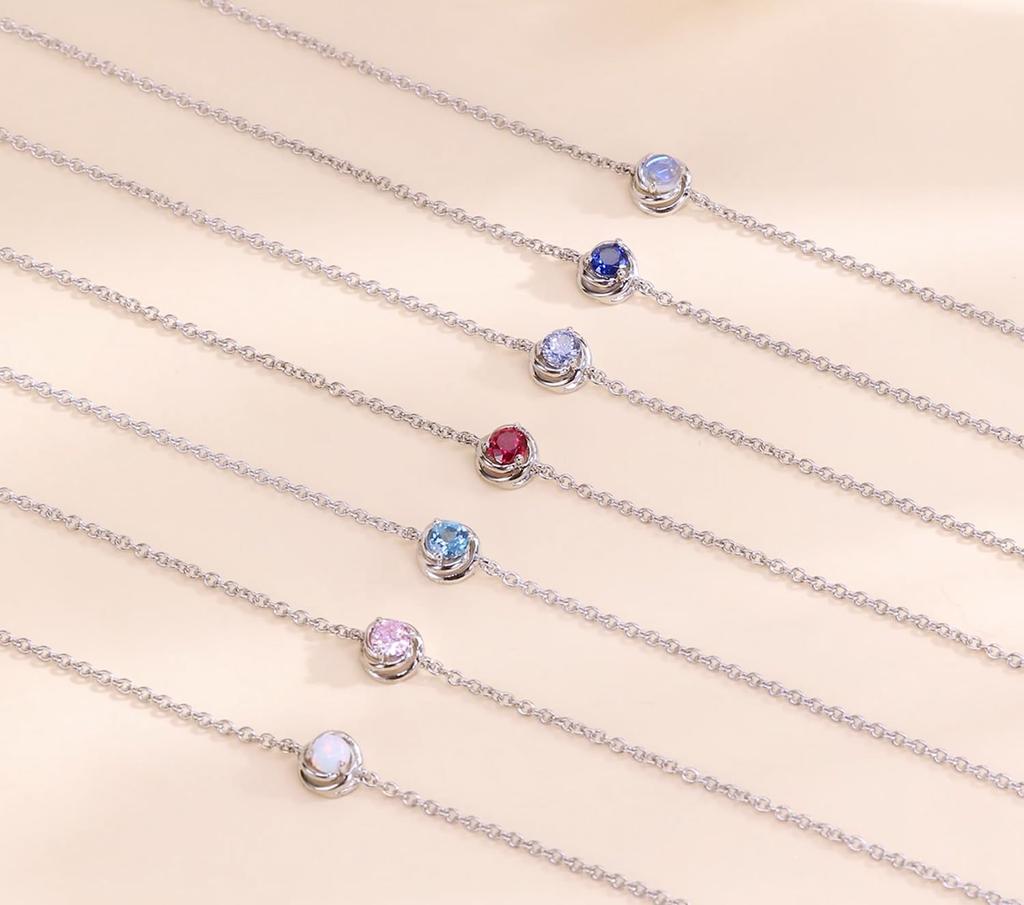 FANCIME Platin-Armband für Natürlichen November Single Perfekt für und Beliebt Geschenkverpackung Enthalten Damen, Topas, Geburtsstein, Stein, Pt950, Schlank,