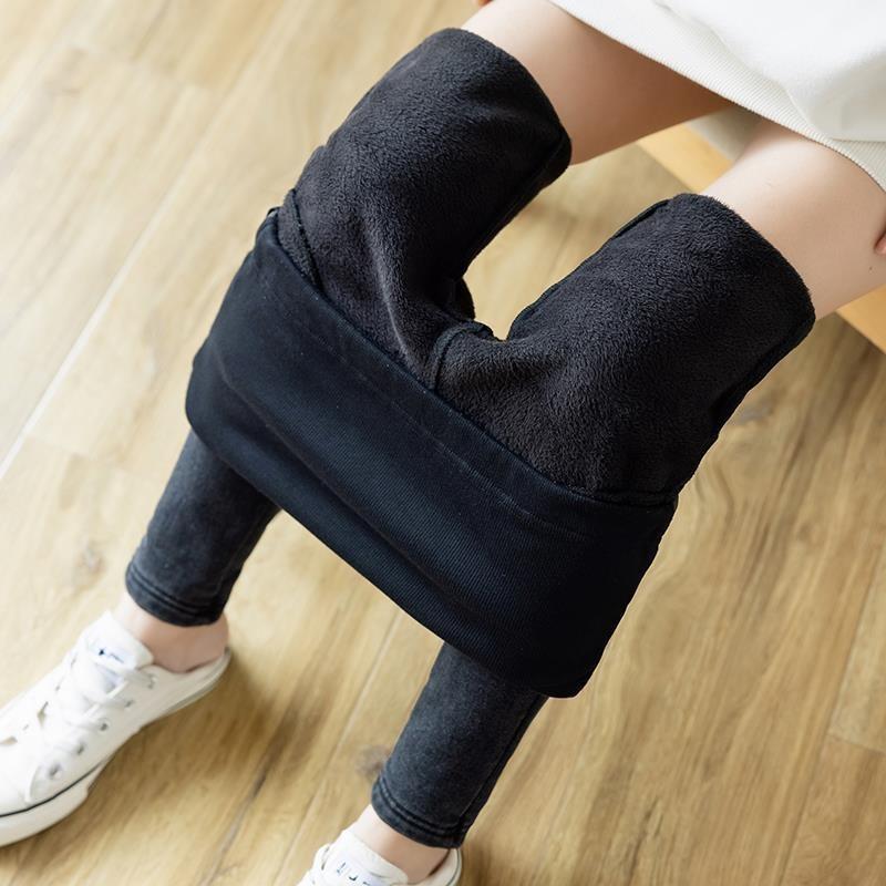 1 #fleece jeans winter black fleece belly support pants pencil pants small pants thickened warm maternity pants