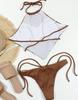 Women's Split Swimsuit Hang Strip Sexy Bikini Set with Back Tie