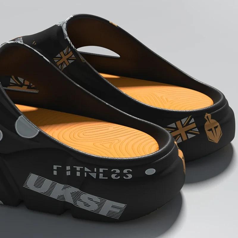 Summer Trend Mens Slippers Non-Slip Sandals Thick Soft Platform House Shoes Indoor Outdoor Shower Bathroom Slippers Casual Shoes