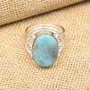 Pretty Larimar Gemstone 925 Sterling Silver Handmade Jewelry Lavish Ring For Wedding Gift