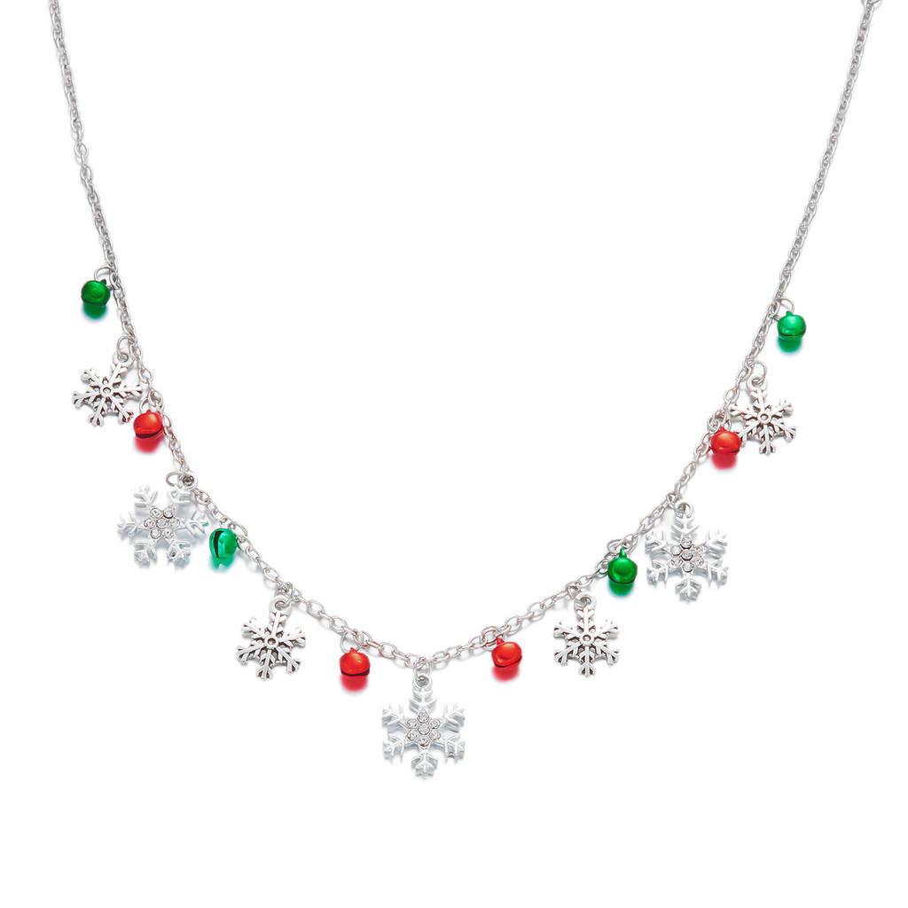 Christmas Bell Pendant Necklace And Bracelet With Alloy Material For Holiday Gift And Celebrations