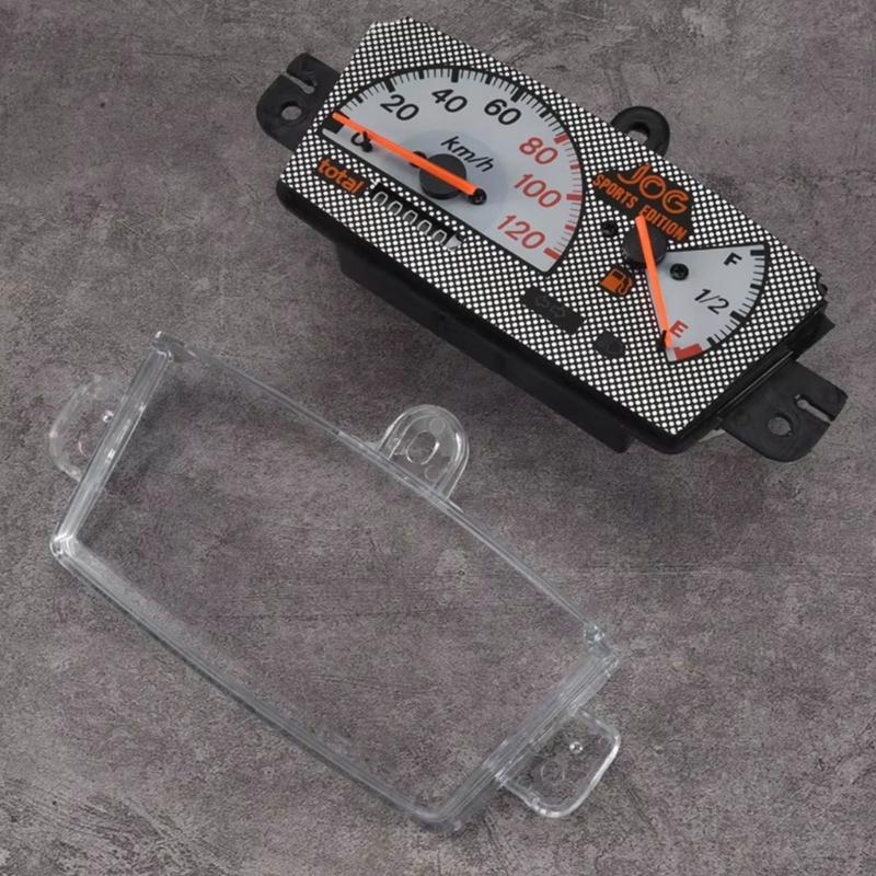 Motorcycle Meter Panel Speedometer Assembly for JOG50 JOG90 3KJ 3YK Models, Replacement Cluster With Speed Scale Fuel Level and Odometer Window