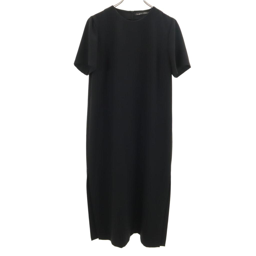 ZARA WOMAN Made In Japan Short Sleeve Long Dress L Black Women Used