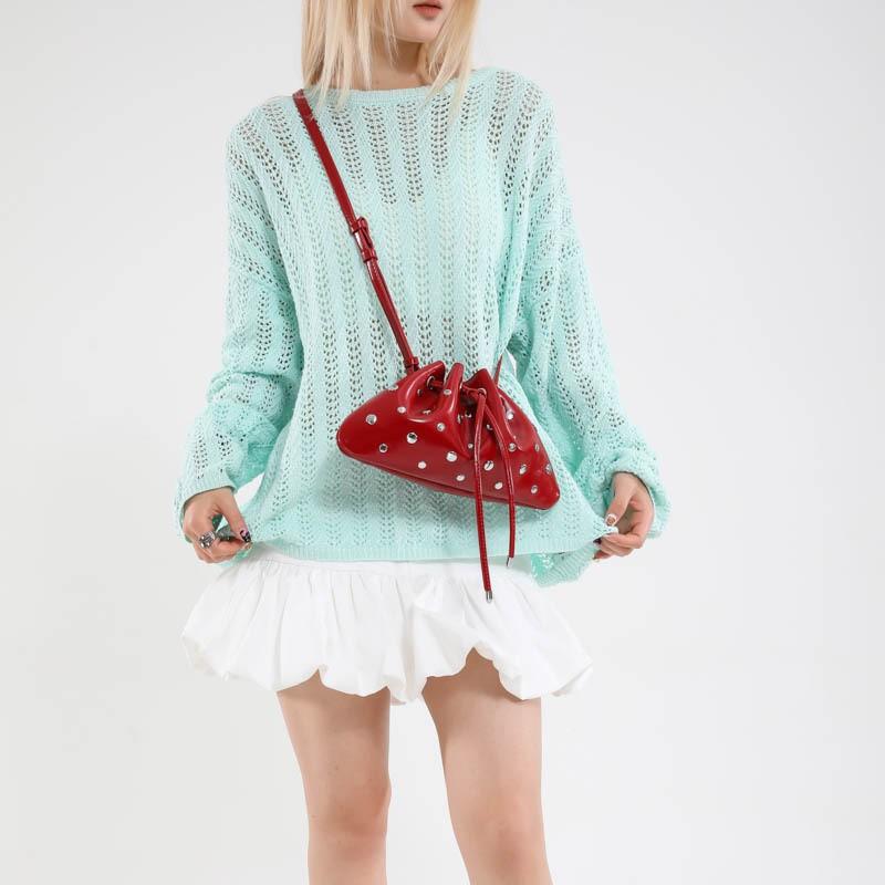 All-matching Out-of-street Small Bag Women's Fashionable Rivet Design Commuter Cross-body Underarm Dumpling