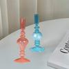 Bougeoir en Verre Européen Rétro Créatif Décoration de Maison Simple Bougeoir en Verre Coloré Convient pour les Mariages Décoration de Table