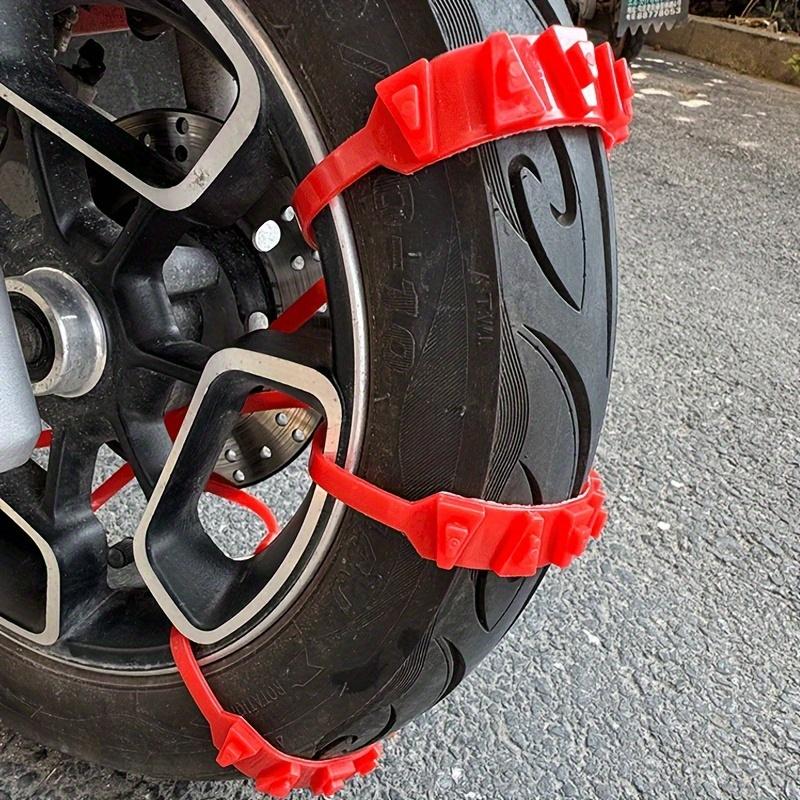 

12pcs Anti-Skid Snow Chains For Motorcycles Bicycles Winter Tire Wheels Non-Slip Cable Ties Motorbike Emergency Tire Chain Tool