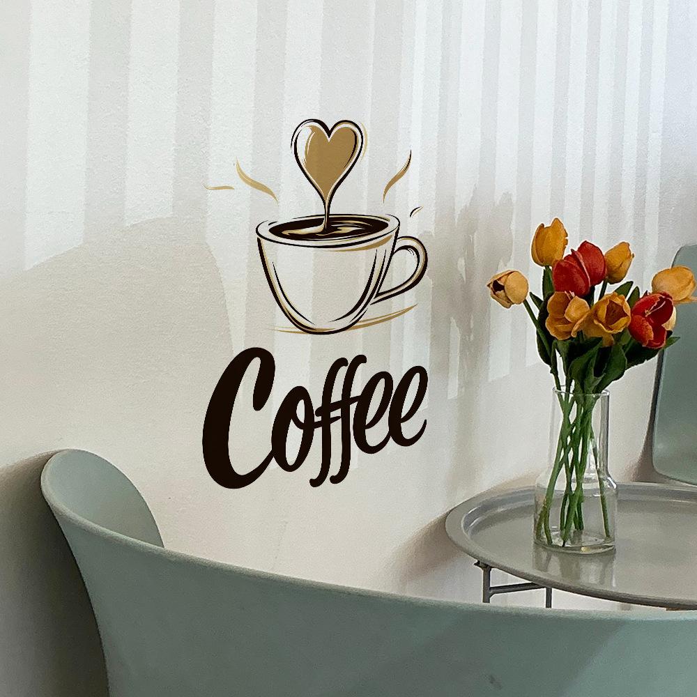 Selbstklebende Kaffee-Wandaufkleber für Arbeitszimmer Heimdekoration