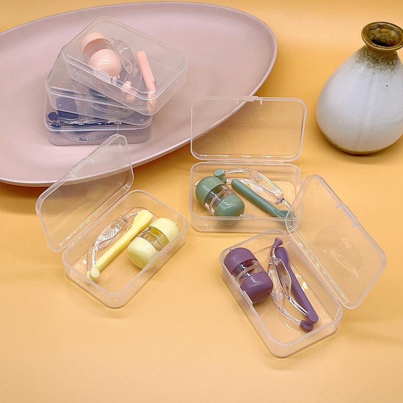 Tweezers Contact Lens Kit Transparent Travel Contact Lens Case Contact Lens Box Compact For Travel Women Office